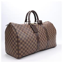 Louis Vuitton-LOUIS VUITTON Damier Ebene Keepall 50 Travel Bag N41427-Brown