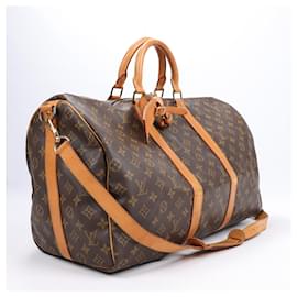 Louis Vuitton-Louis Vuitton Monogram Canvas Keepall Bandoulière 50 Travel Bag M41416-Brown