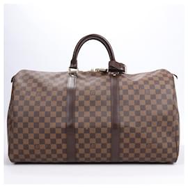 Louis Vuitton-LOUIS VUITTON Damier Ebene Keepall 50 Travel Bag N41427-Brown