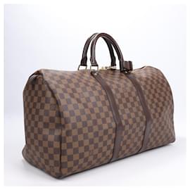 Louis Vuitton-LOUIS VUITTON Damier Ebene Keepall 50 Travel Bag N41427-Brown