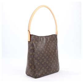 Louis Vuitton-Louis Vuitton Monogram Canvas Looping GM Shoulder Bag M51145-Brown