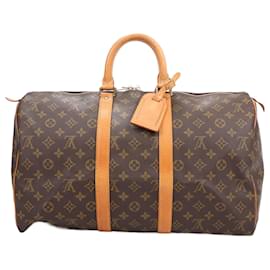 Louis Vuitton-Louis Vuitton Monogram Canvas Keepall 45 Travel Bag M41428-Brown