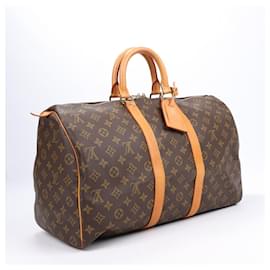 Louis Vuitton-Louis Vuitton Monogram Canvas Keepall 45 Travel Bag M41428-Brown
