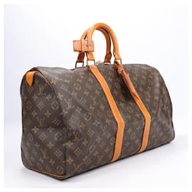 Louis Vuitton-Louis Vuitton Monogram Canvas Keepall 45 Travel Bag M41428-Brown