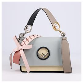 Fendi-FENDI Vitello Century F est Fendi Kan I Sac à bandoulière Grigio Perla Tortora Multicolore-Gris