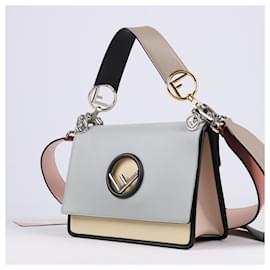 Fendi-FENDI Vitello Century F est Fendi Kan I Sac à bandoulière Grigio Perla Tortora Multicolore-Gris