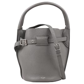 Céline-CELINE BIG BAG Bucket Leather 2way Handbag in Grey-Grey