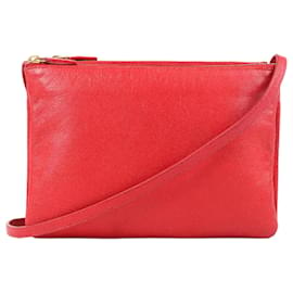 Céline-Grand sac à bandoulière Trio Celine en rouge-Rouge