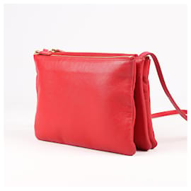 Céline-Grand sac à bandoulière Trio Celine en rouge-Rouge