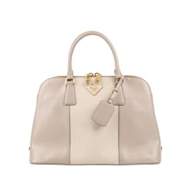 Prada-Prada Bolsa Saffiano Lux Bi-Color Promenade Argilla Pomice BL836C-Cinza