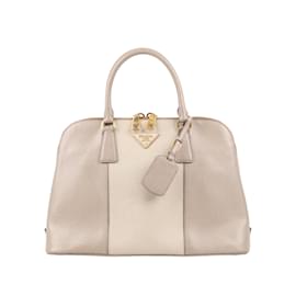 Prada-Prada Saffiano Lux Bi-Color Promenade Handbag Argilla Pomice BL836C-Grey