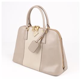 Prada-Prada Bolsa Saffiano Lux Bi-Color Promenade Argilla Pomice BL836C-Cinza