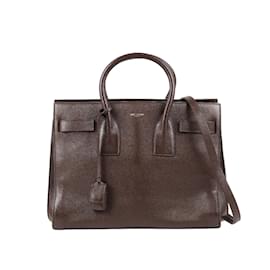 Saint Laurent-Saint Laurent Paris Sac de Jour Leather 2way handbag Brown 324823-Brown