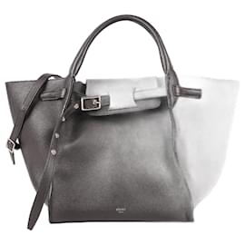 Céline-CELINE Petit Big Bag en cuir de veau lisse 2way Sac à main en Marron-Marron