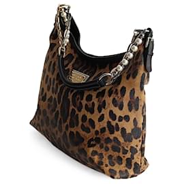 Dolce & Gabbana-Dolce & Gabbana Shopper shoulder bag in animal print coated canvas-Brown,Black