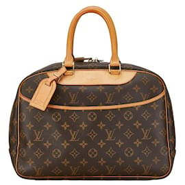 Louis Vuitton-Sac à main Louis Vuitton Monogram Deauville M47270 en cuir PVC marron en très bon état-Marron