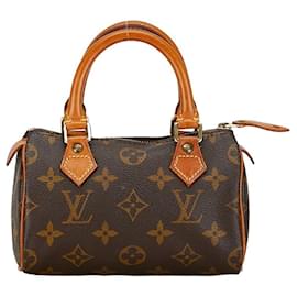 Louis Vuitton-Louis Vuitton Mini Speedy Canvas Handbag M41534 in good condition-Brown