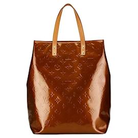 Louis Vuitton-Louis Vuitton Monogram Vernis Reade MM  Leather Handbag M91143 in good condition-Brown