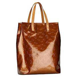 Louis Vuitton-Louis Vuitton Monogram Vernis Reade MM  Leather Handbag M91143 in good condition-Brown