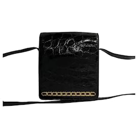 Gucci-Gucci Old Vintage Logo Metal Croco Leather Mini Shoulder Bag Leather Shoulder Bag 0074000117453 in good condition-Other