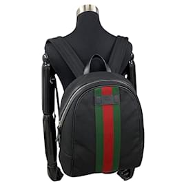 Gucci-Gucci Web Stripe Canvas Backpack Canvas Backpack 630918-8251 in excellent condition-Other