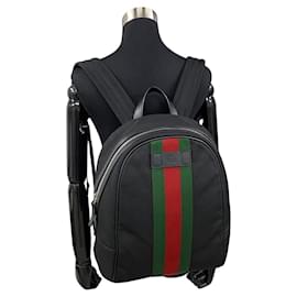 Gucci-Mochila de lona Gucci Web Stripe 630918-8251 em ótimo estado-Outro