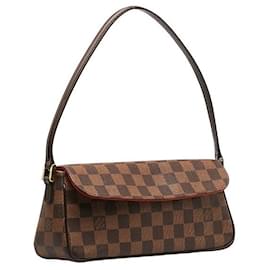 Louis Vuitton-Sac à épaule Louis Vuitton Damier Recourleta N51299 en très bon état-Marron