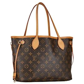 Louis Vuitton-Louis Vuitton Neverfull PM Canvas Tote Bag M40155 in fair condition-Brown