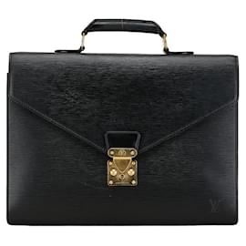 Louis Vuitton-Louis Vuitton Serviette Conseil Leather Business Bag M54422 in good condition-Black