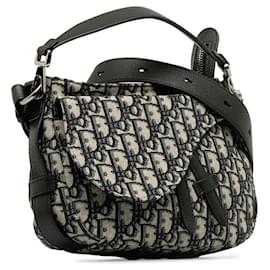 Dior-Dior Oblique Canvas Saddle Messenger Bag Canvas Crossbody Bag in Excellent condition-Grey