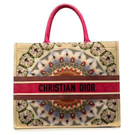 Dior-Dior Suede KaleiDIORscopic Large Book Tote Suede Tote Bag in Good condition-Brown