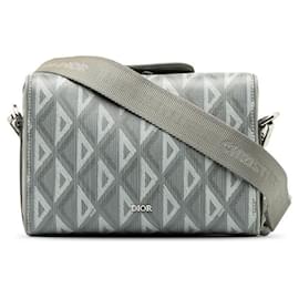 Dior-Dior CD Diamond Canvas Lingot 22 Bag Canvas Crossbody Bag in Excellent condition-Grey