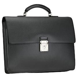 Louis Vuitton-Louis Vuitton Moscova Briefcase Leather Business Bag M30032 in good condition-Black