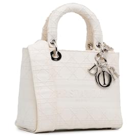 Dior-Dior White Medium Cannage Lady D-Lite-White