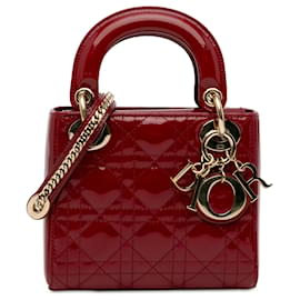 Dior-Dior Red Mini Patent Cannage Lady Dior-Red