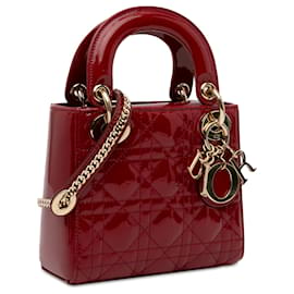 Dior-Dior Red Mini Patent Cannage Lady Dior-Red