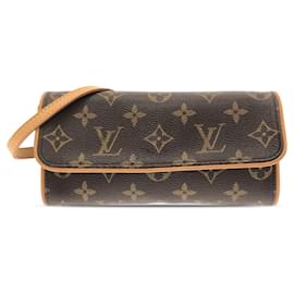 Louis Vuitton-Louis Vuitton Pochette monogram marron double PM-Marron