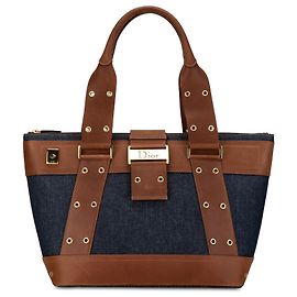Cabas Dior Street Chic en denim bleu Bleu Autre