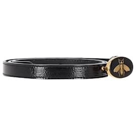 Gucci-Gucci Bee Buckle Belt in Black Leather-Black