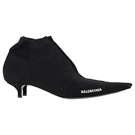 Balenciaga-Balenciaga Knife Ankle Boots in Black Polyamide-Black