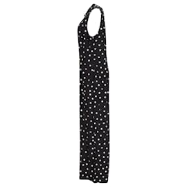 Autre Marque-Rixo Star-print Reverse-collar Jumpsuit in Black Viscose-Black