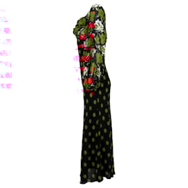 Autre Marque-Rixo Josephine Polka-dot Dress in Black and Red Silk -Red