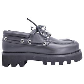Proenza Schouler Moc Platform Derby en Cuir Noir Noir
