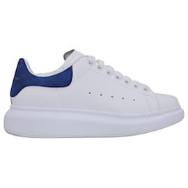 Alexander Mcqueen-Alexander McQueen Oversized Sneakers in White Leather and Blue Suede-Blue