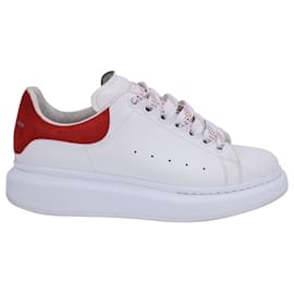 Alexander Mcqueen-Alexander McQueen Oversized Sneakers in White Leather and Red Suede-White