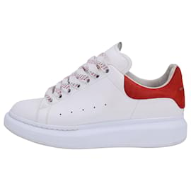 Alexander Mcqueen-Alexander McQueen Oversized Sneakers in White Leather and Red Suede-White