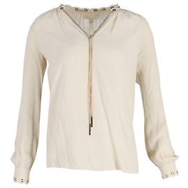 Michael Michael Kors Blouse en dentelle à chaîne en polyester blanc Blanc