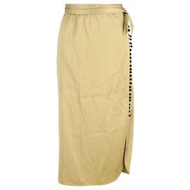 Falda cruzada Dries Van Noten en viscosa dorada Dorado Metálico