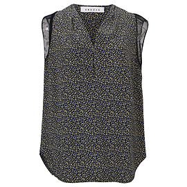 Blusa Sandro com decote em V com acabamento em renda em seda multicolorida Outro