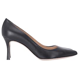 Sergio Rossi-Sergio Rossi Pointed Toe Pumps in Black Leather-Black